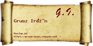 Grusz Irén névjegykártya